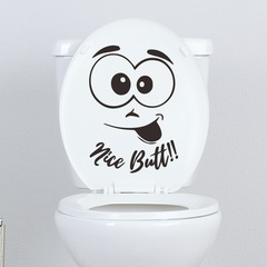 尚易SPZ-S0492搞怪笑臉馬桶蓋裝飾牆貼自粘浴室跨境直采馬桶貼紙