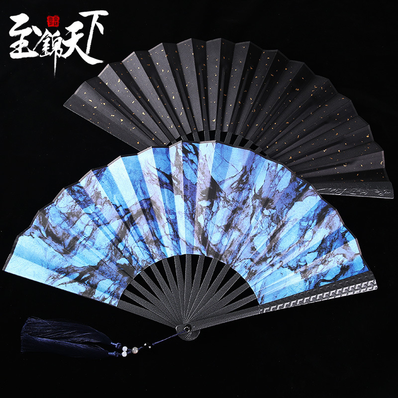 10inch マグネシウムアルミ合金扇子中国風シルク布カンフーファン金属非チタン合金自己防衛ファンドロップシッピング|undefined