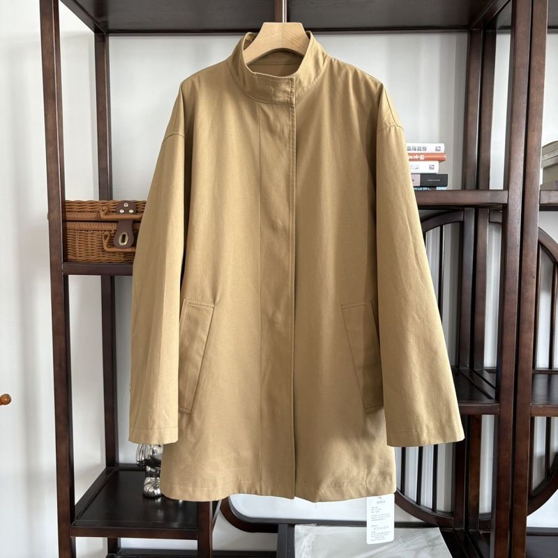 工装立领春季风衣外套韩版春秋宽松气质百搭英伦风休闲大衣|undefined