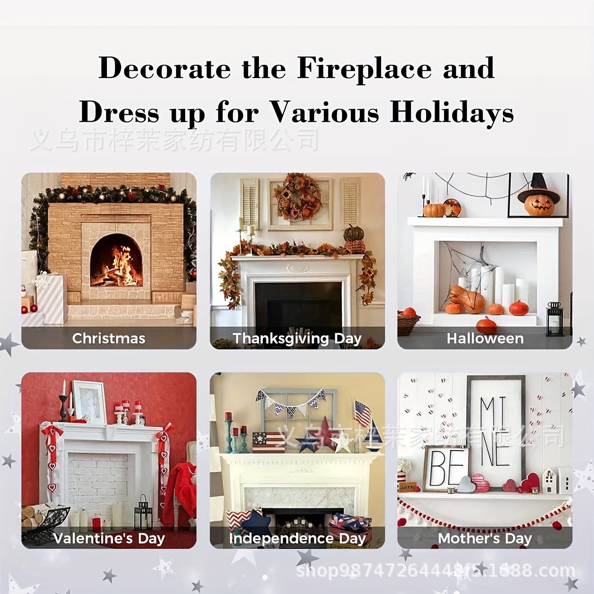 Halloween Christmas Printed Fireplace Towel Stove Towel Home Festive Atmosphere Decoration Short Plush Fabric