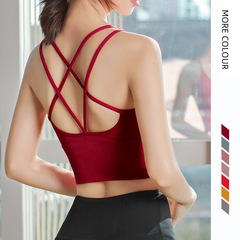 Yoga tops for women, summer sports bras, shockproof high-strength breathable backless tops, professional fitness running Pilates tops