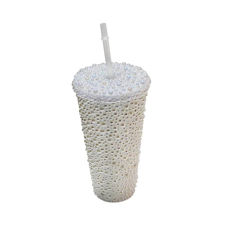クロスボーダーの新型ダイヤモンド二重冷たい飲み物の杯の高い顔の値の軽い豪華な点のドリルのストローの杯はドリルのダイエットする杯の現物の卸売りを入れます。|undefined