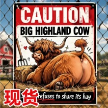 �羳Vintage Highland Cow Tin SignȤζ�ߵ�ţ�ܽ^�Ըɲݽ�����