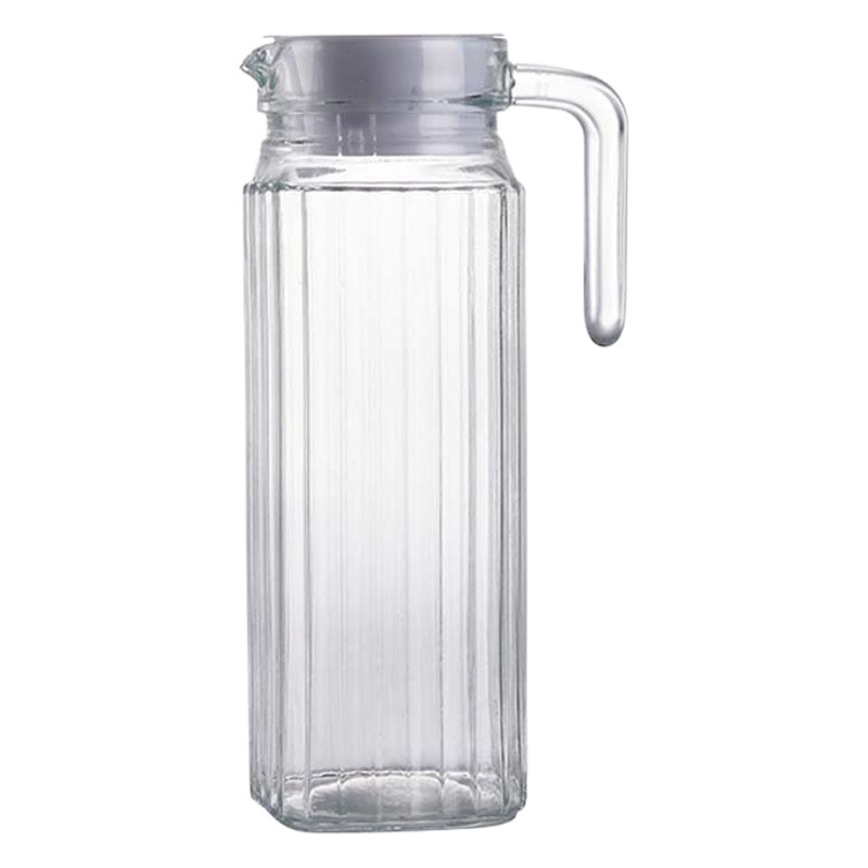 Vidrio resistente al calor botella de agua fría gran capacidad pico tetera bar restaurante jugo olla a rayas olla corbata