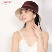 夏季双面冰丝防晒渔夫帽女户外防紫外线遮脸遮阳韩版时尚太阳帽子
