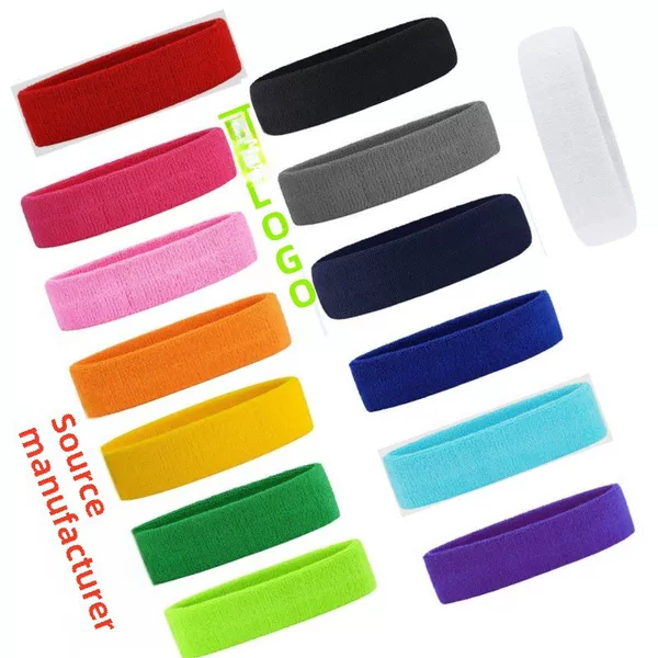 SOURCE Factory wholesale cotton terry hair band adult children towel cloth sweat-absorbent headscarf yoga sports headband