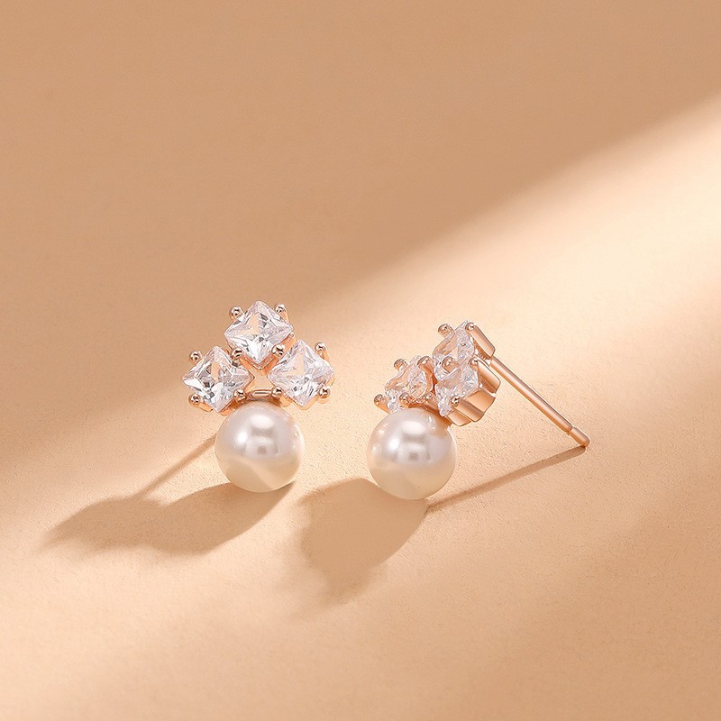 Pendientes de cuentas de concha oro rosa 003218