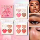 Четырехцветные румяна, мелкая и естественная пудра, низкая насыщенность, псевдо-без макияжа, румяна, универсальный крем, бархатный матовый макияж.