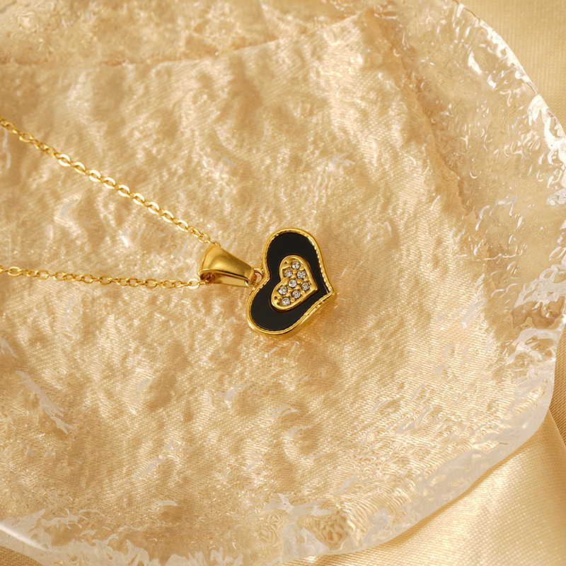 necklace stainless steel with zircon