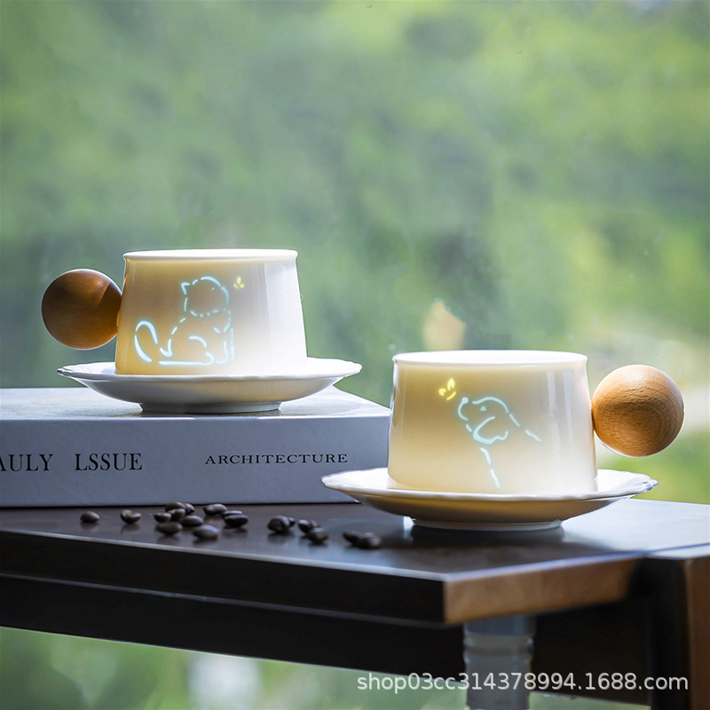 Cute Ceramic Coffee Mug for Cats and Dogs, Valentine's Day, Birthday Gift, Couple Matching Mugs, Souvenir Gift