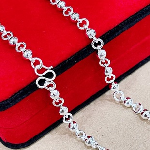 High imitation silver plated necklace round bead necklace jewelry wholesale primary supply