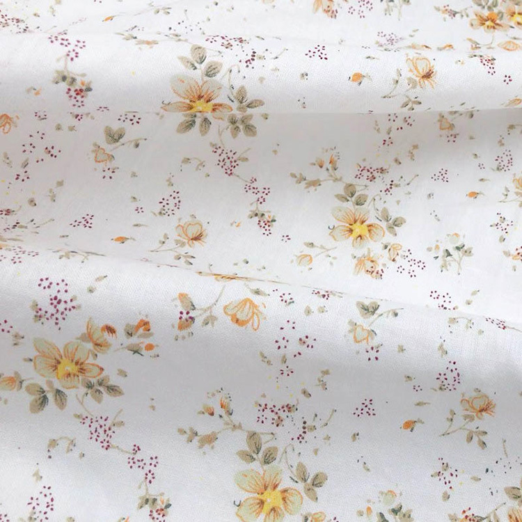 Tejido de alta calidad suave y cómodo con patrón de flor impreso tela de mujer 100% algodón