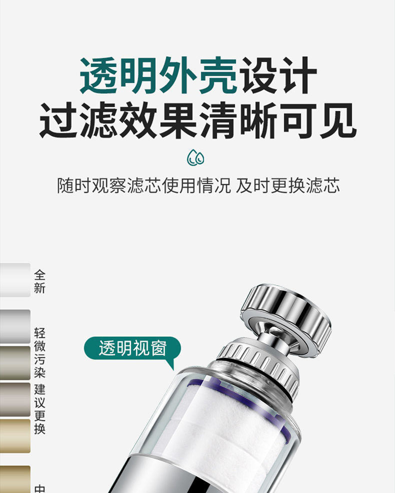 Kitchen sink faucet filter nozzle, tap water splash prevention wonder, extension universal water purifier, household interface undefined