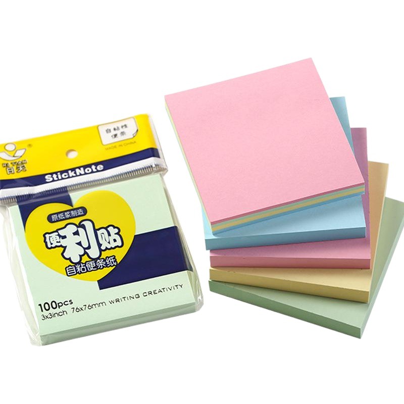 Notas adhesivas de color creativo, notas adhesivas lindas, notas adhesivas de papelería de oficina, puede rasgar el papel de notas adhesivas de los estudiantes