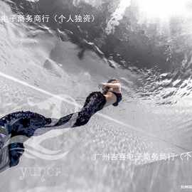 Y美人鱼尾巴泳衣海洋馆拍摄表演鱼皮亮片成人量身银白色小亮片紫