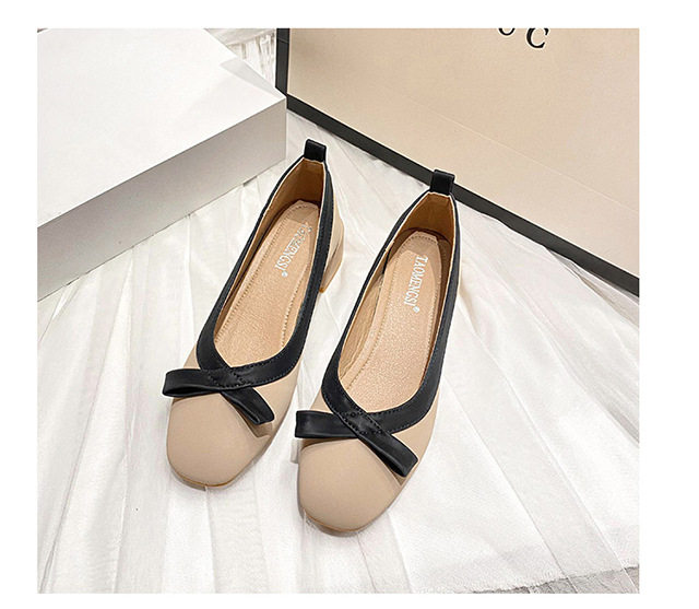 Giày cao gót nữ mũi vuông cổ thấp thắt nơ gót vuông 3–5 cm — Màu mơ, Màu nâu (màu trà sữa) chi tiết 26