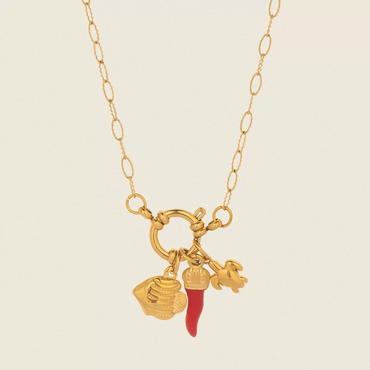 欧美时尚不锈钢海龟海星DIY吊坠可拆卸项链18K镀金个性气质饰品