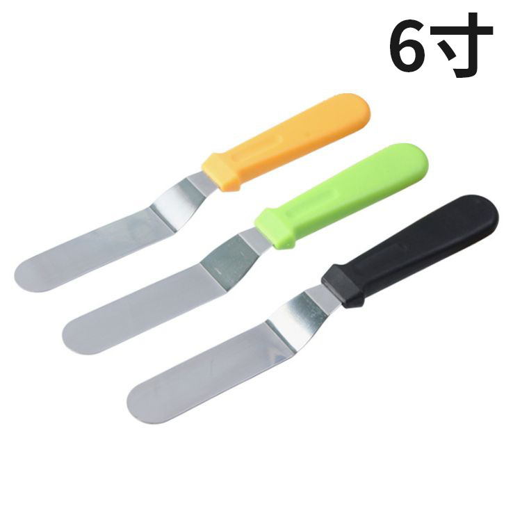 Baking tools cream spatula 6-inch stainless steel spatula baking cake demoulding decorating curved kiss knife scraper