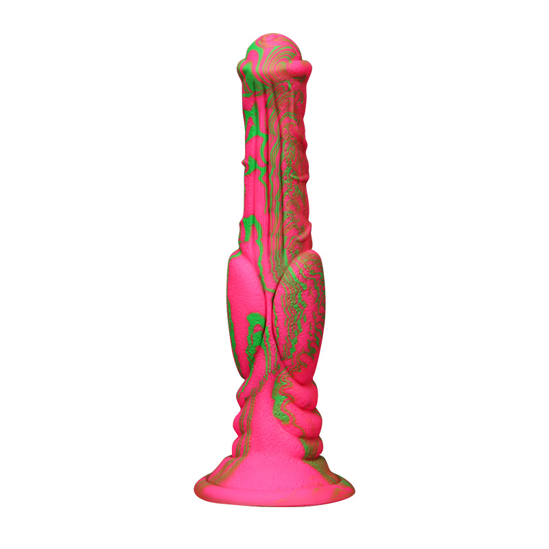 Dildo realista de silicona de colores mezclados con forma de animal, juguete sexual para adultos, dildo femenino para fisting, consolador anal largo con forma de pene de caballo, alta simulación