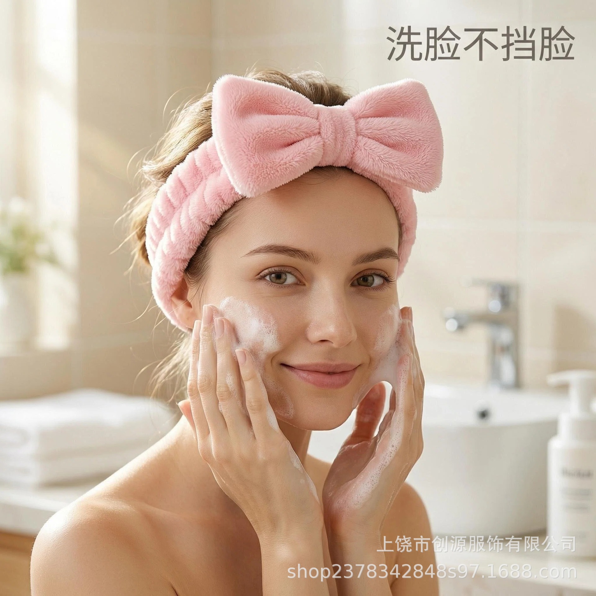 韩版加厚蝴蝶结发带三件套女洗脸敷面膜防滑发带跨境批发