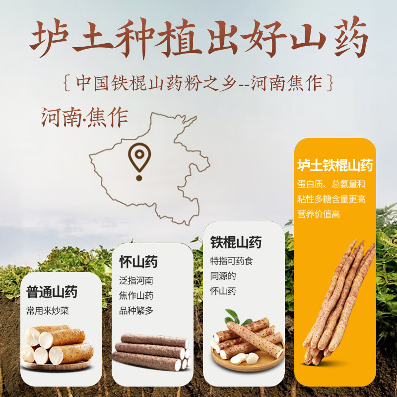 河南焦作鉄棒山薬粉抽出代食焦作懐山薬粉本場淮山粉熟粉即食胃養|undefined