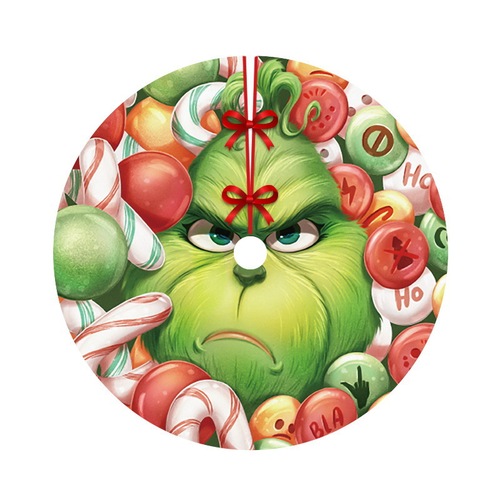 Love in Hong Kong  cross-border new Christmas tree skirt creative and exquisite printed tree bottom decoration tree skirt Christmas decorations