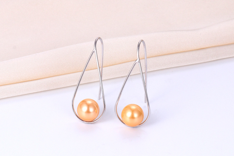 1 Pair Quantity 925 Sterling Silver Geometric Artificial Pearls Casual Simple Style Streetwear Drop Earrings For Women's
