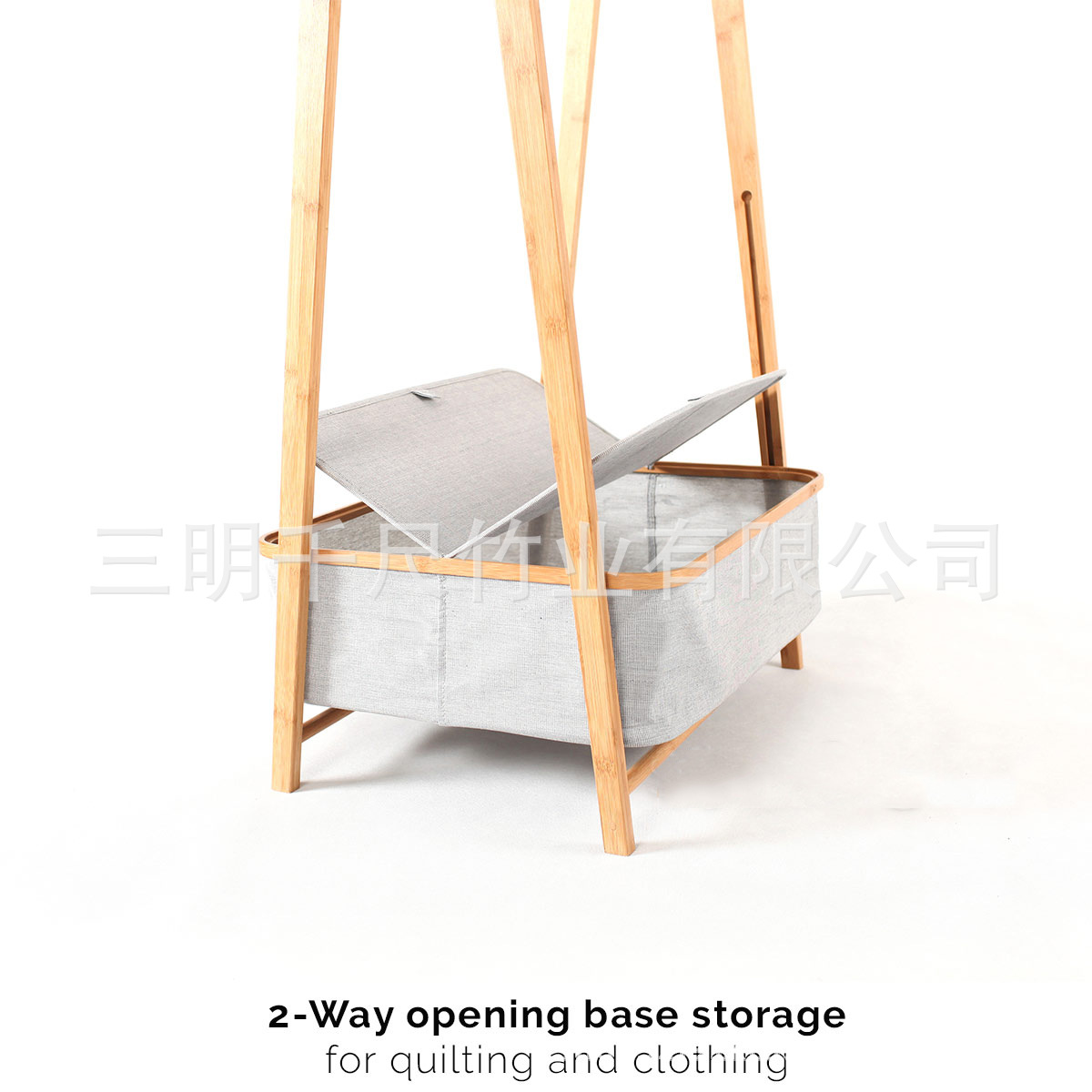 Amazon's Best-Selling Bamboo Small Bedroom Clothes Rack with Storage Floor-Standing Home Coat Rack with Storage Can Be Customized