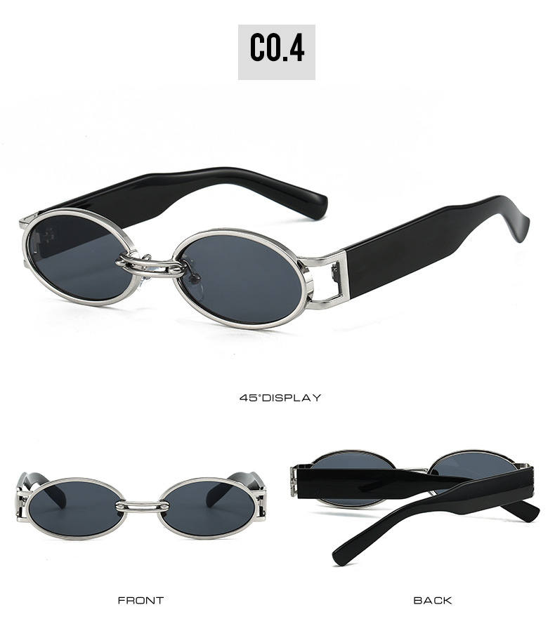 50g Weight Full Frame Glasses Structure Sunglasses Classification PC, UV400 Protection Lens Material Oval Frame Glasses Style Travel, Daily Occasion Geometric Pattern Unisex Gender Hip-Hop, Streetwear Style Grey, Gold Color Hip-Hop Streetwear Geometric PC UV400 Protection Oval Frame Full Frame Women's Sunglasses 8