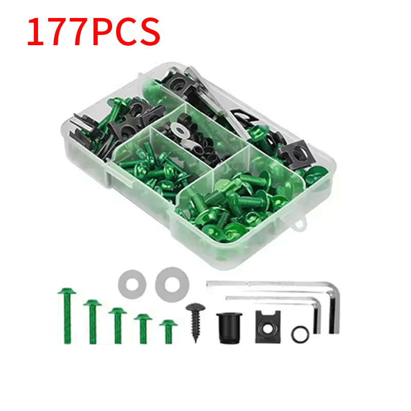 Juego de Tornillos para Carenado de Motocicleta 155pcs 177pcs 195pcs de Aluminio