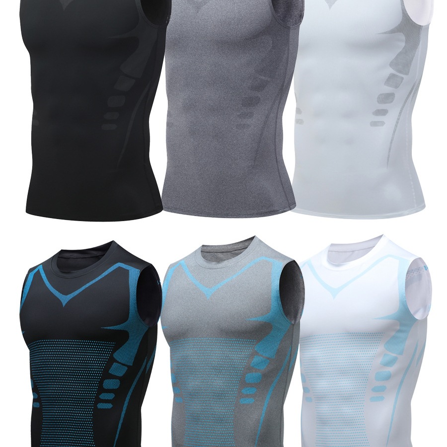 PRO chaleco deportivo para hombre de secado rápido, medias de alto elástico, fitness, baloncesto de manga larga, entrenamiento de carrera, camiseta de manga corta, base
