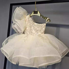 女童周岁礼服2026新款蓬蓬纱演出服装Girl's Dresses for Christm