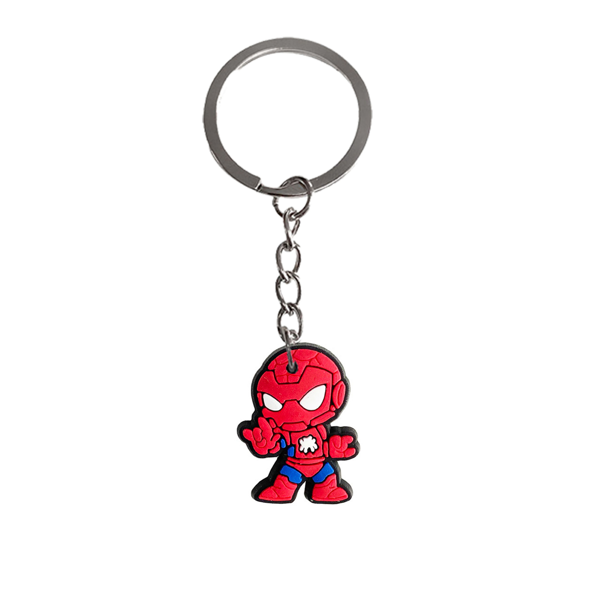 Spider-Man llavero adornos PVC de goma suave llavero accesorios DIY llavero pequeño regalo llavero colgante