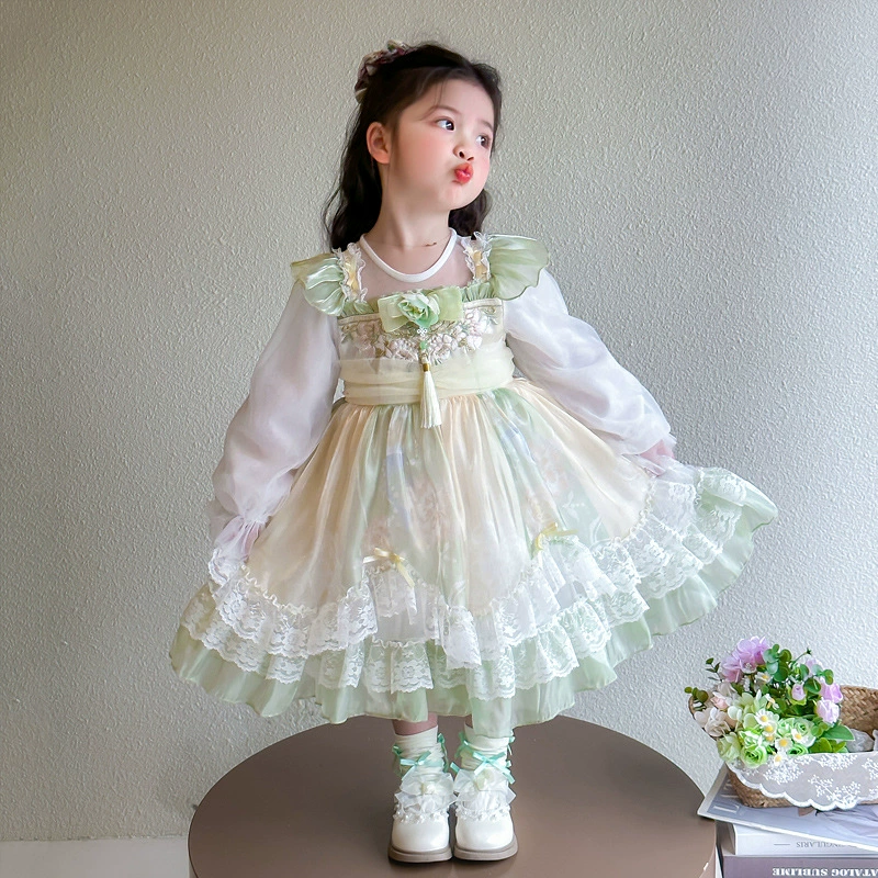 Demi-season small princess costume, children's dress, Lolita style, western style, tulle