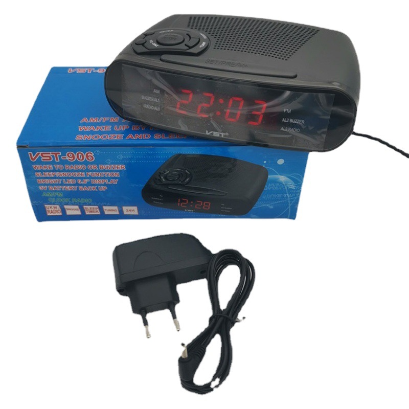 Despertador DE RADIO DE CONTROL DE reloj con canal de AM y FM Despertador de radio LED con función de repetición Reloj LED