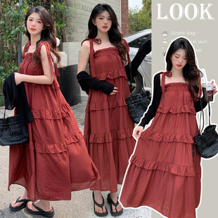 in stock Real Shot New Pregnant Women Summer Dress plus size Cotton Pregnant Women's Two-Piece Dress for Pregnant Women