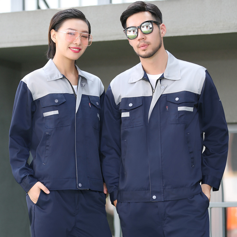 工作服套装秋冬长袖男女车间厂服4S汽修工程服 劳保服装定 做|undefined