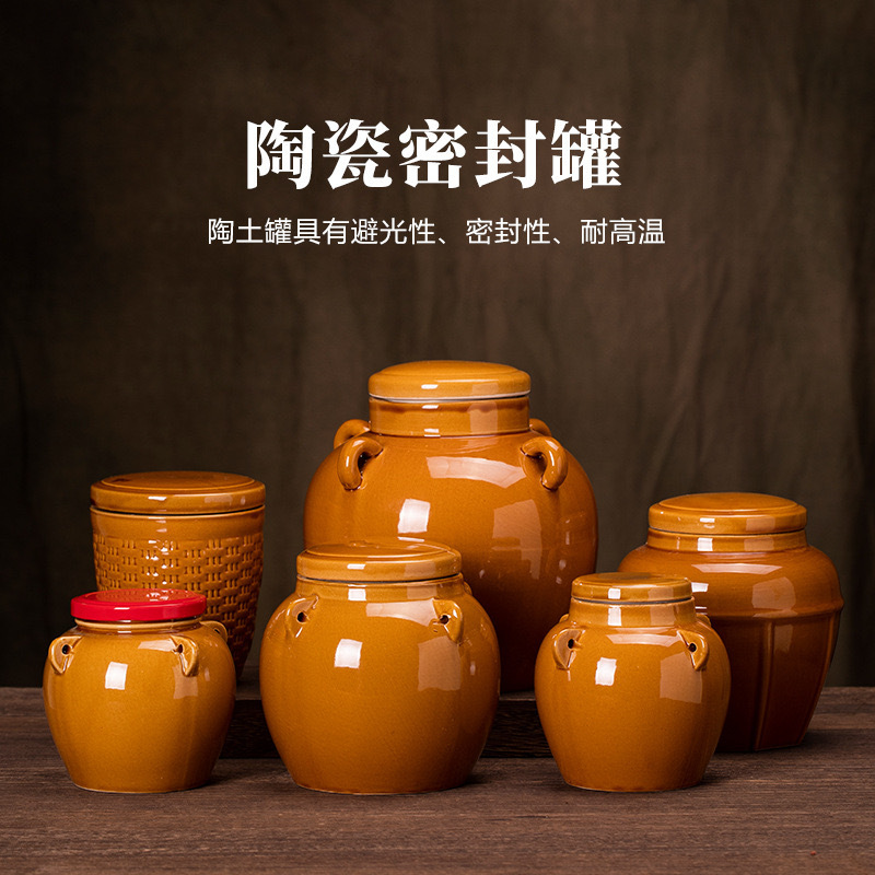 陶瓷食品密封罐罐子泡菜坛子家用猪油罐蜂蜜罐酸菜坛子储物罐子