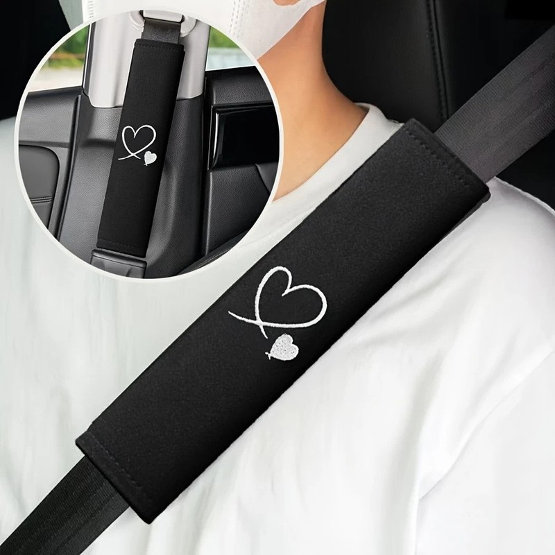 国境を越えた売れ筋のハート型ロゴ安全ベルトショルダーパッドカーシート車のソフト抗絞絞りカバー快適なソフトカバー|undefined