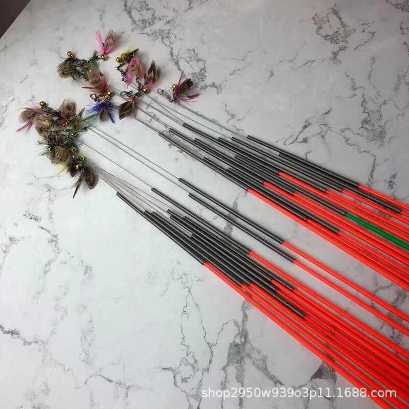 Cfa Photo Prop Small Flying Insect Spring Steel Wire Long Rod Cat Teaser Stick Interactive Pet Toy Bell Small Mouse
