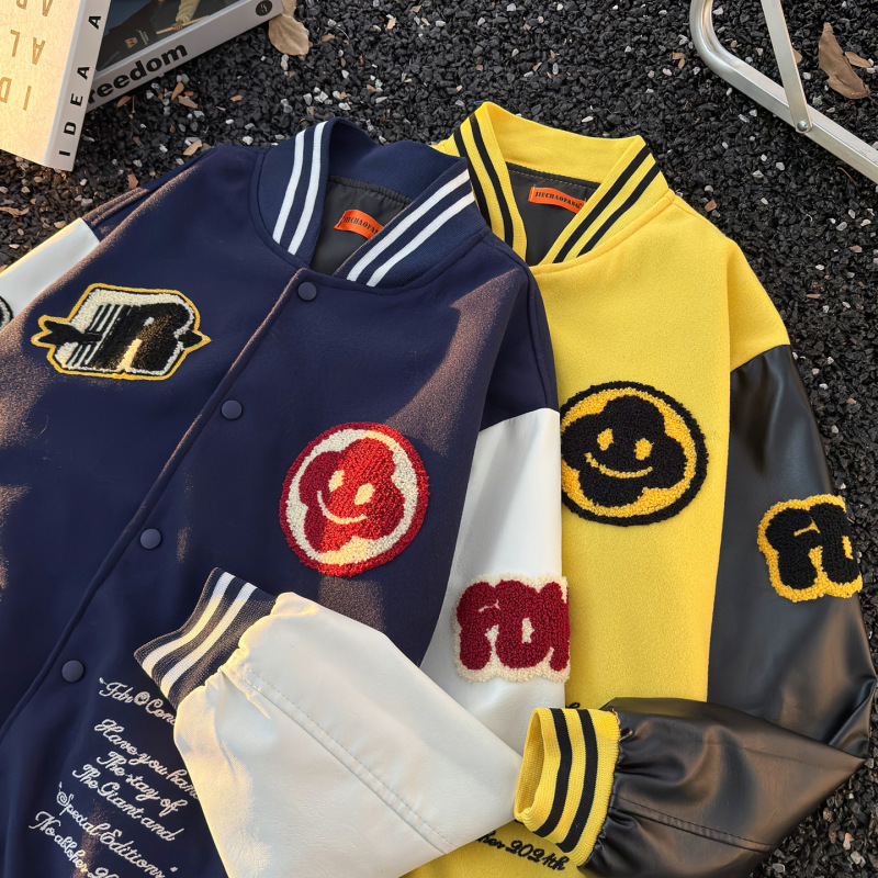 2025 New Retro Embroidered Versatile Fashion Baseball Letter Jacket Unisex Cute Casual Loose Jacket