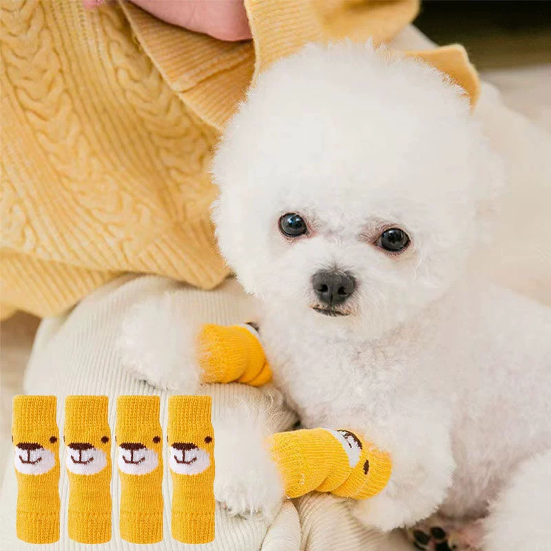 Сетка красная собака домашние носки для ухода за ногами теплые носки положить грязные анти-мочеиспускание ноги маленькая собака защищает суставы носки милые