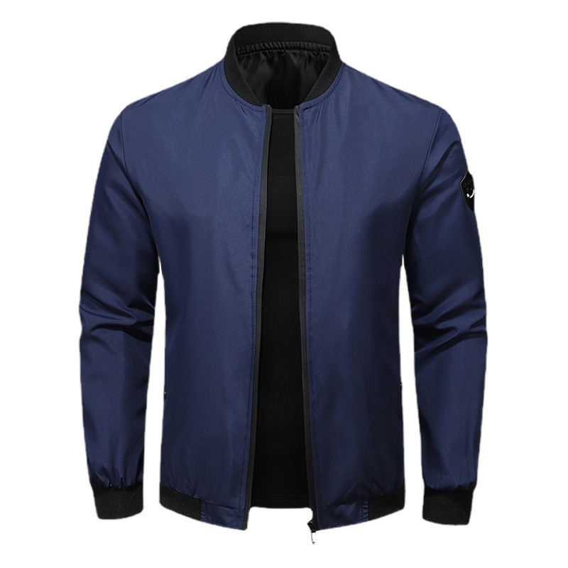 Comercio exterior chaqueta casual primavera y otoño casual chaqueta de color sólido ligero transpirable más tamaño uniforme de béisbol ropa de hombre de moda