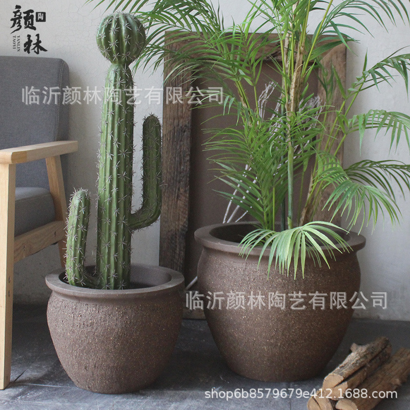 maceta de flores simple maceta de cerámica gruesa arena púrpura maceta moderna simple maceta verde decoración de sala de estar maceta paisaje combinación de plantación de flores ornamentos