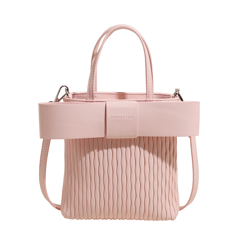 Bolso de moda coreano 2025 verano nuevo bolso femenino lazo princesa bandolera bolso bandolera corrugado fresco