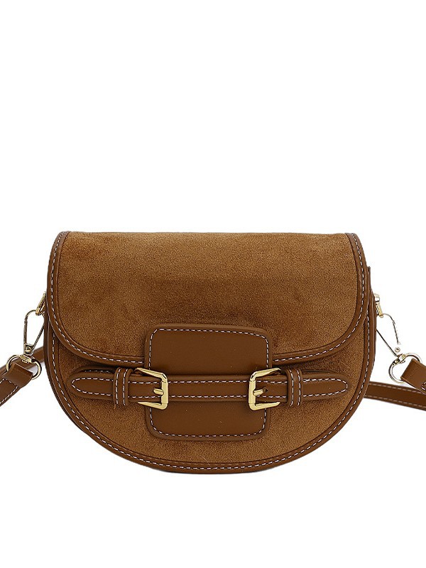 Bolsa de silla de mano exterior de color combinado para mujeres 2025 nueva moda universal nicho retro bolso de hombro