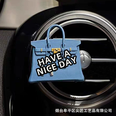 shoes, car air vent decoration, Car Perfume Aromatherapy - vintage-blue-pony-bag