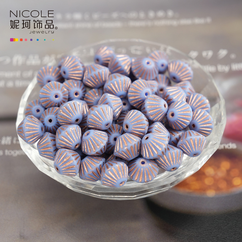 Importado checo Baosha cuentas de linterna de vidrio con cuentas hechas a mano Pulsera de 11mm accesorios de material de bricolaje alrededor de 100 piezas