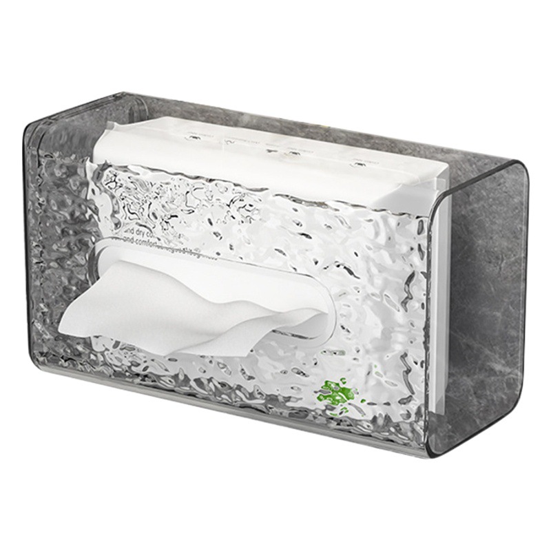 [Caja de pañuelos de patrón de glaciar con tapa] caja de pañuelos montada en la pared caja de servilleta caja de almacenamiento de toalla de cara de estilo de lujo ligero