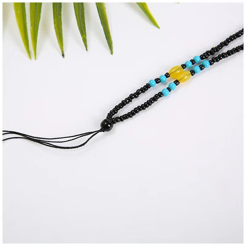 Factory direct selling ice ice pendant beeswax pendant rope millet bead necklace rope handmade beaded necklace rope bead chain wholesale